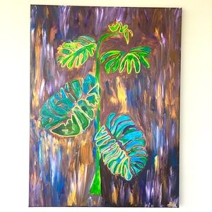 18x24 Hawaiian leaves canvas painting artwork